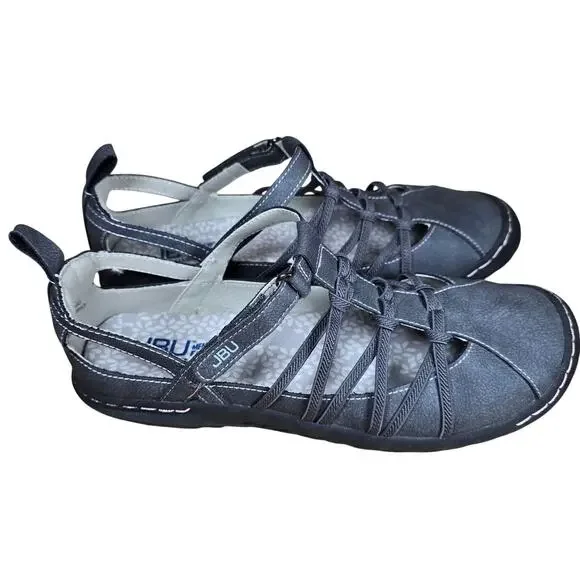 NWOT JBU Womens Juliet SlipOn Casual Memory Foam Gray Shoes Sandals Strappy Sz 8 - Picture 4 of 9